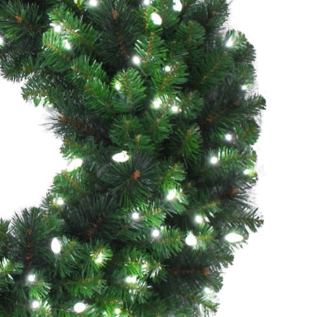 Celebrations Platinum 36 in. D X 0 ft. L LED Prelit Pure White Mixed Pine Christmas Wreath MPWR-36-WAC6PWA
